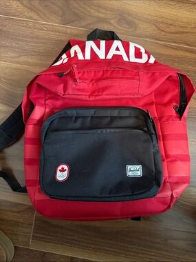 Herschel Supply Company Red and Black Canada Logo Backpack